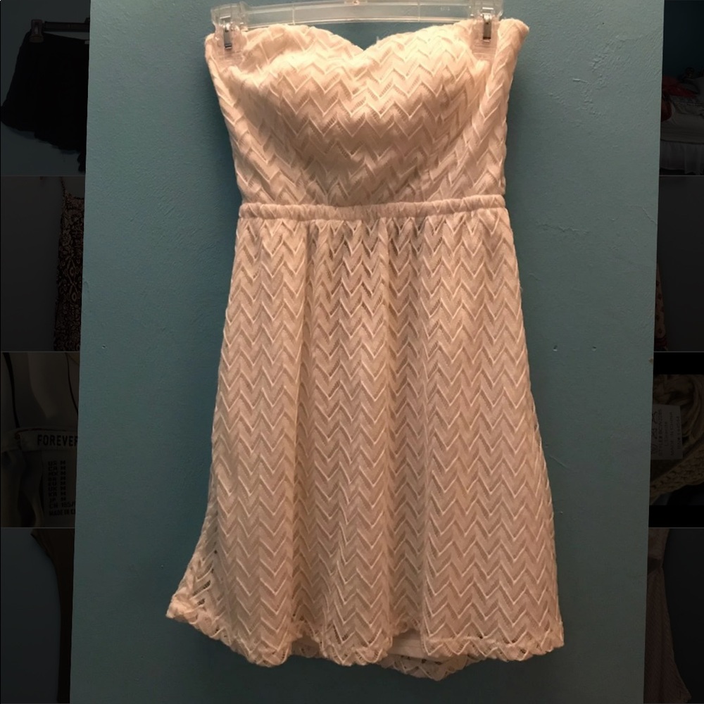 Strapless white dress